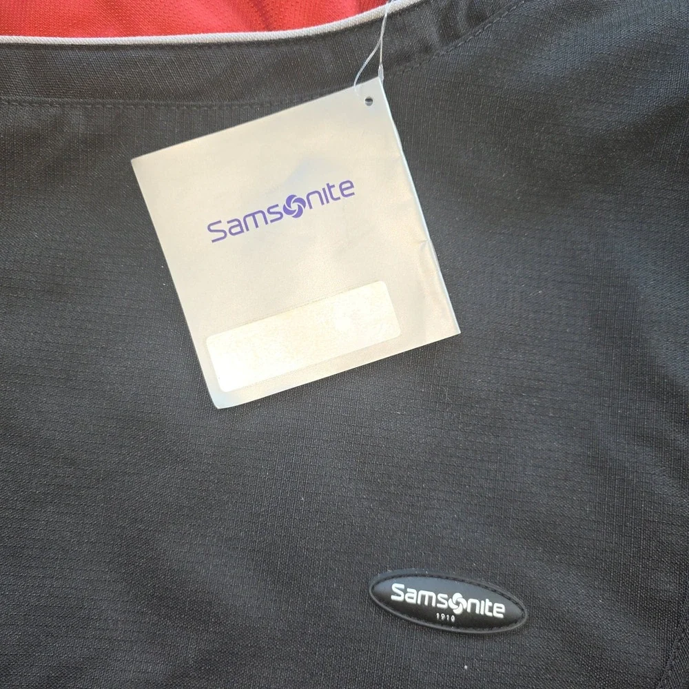 Samsonite‎ Messenger Bag Black Red Laptop Case 74896 A66 Padded Shoulder Strap
